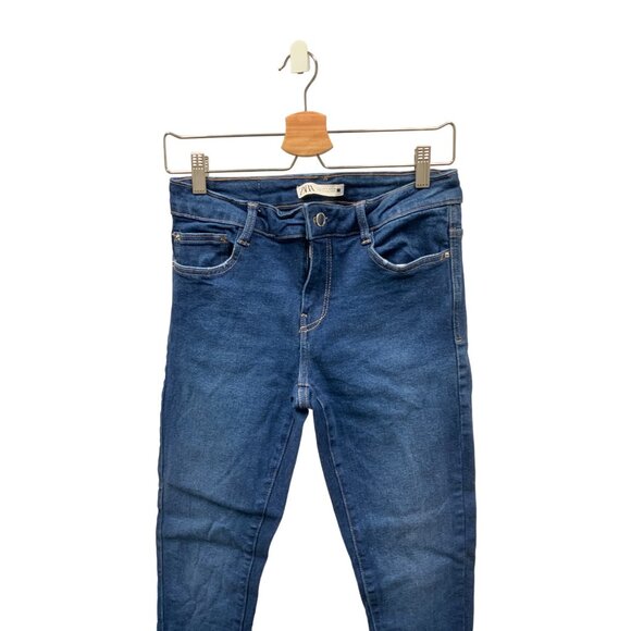 Zara Z1975 Indigo Blue Mid-Rise Skinny Jeans - Picture 7 of 9